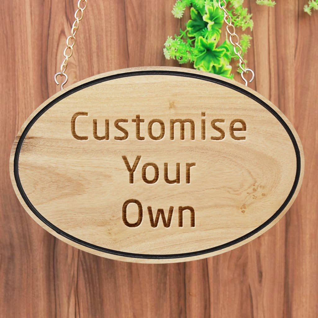 CUSTOMIZE YOUR OWN HANGING WOODEN SIGN – OVAL