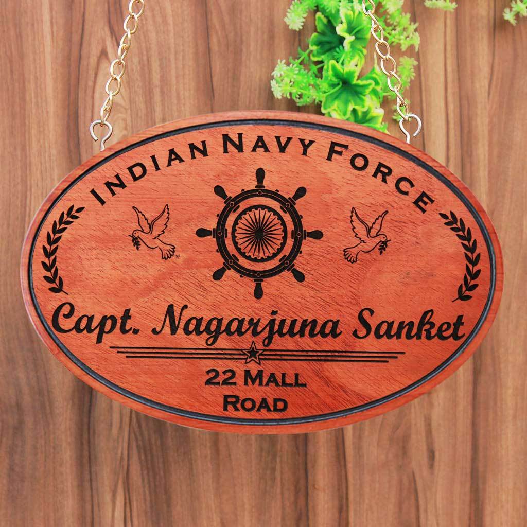 LARGE NAME PLATE FOR NAVY OFFICERS – HANGING WOODEN SIGN