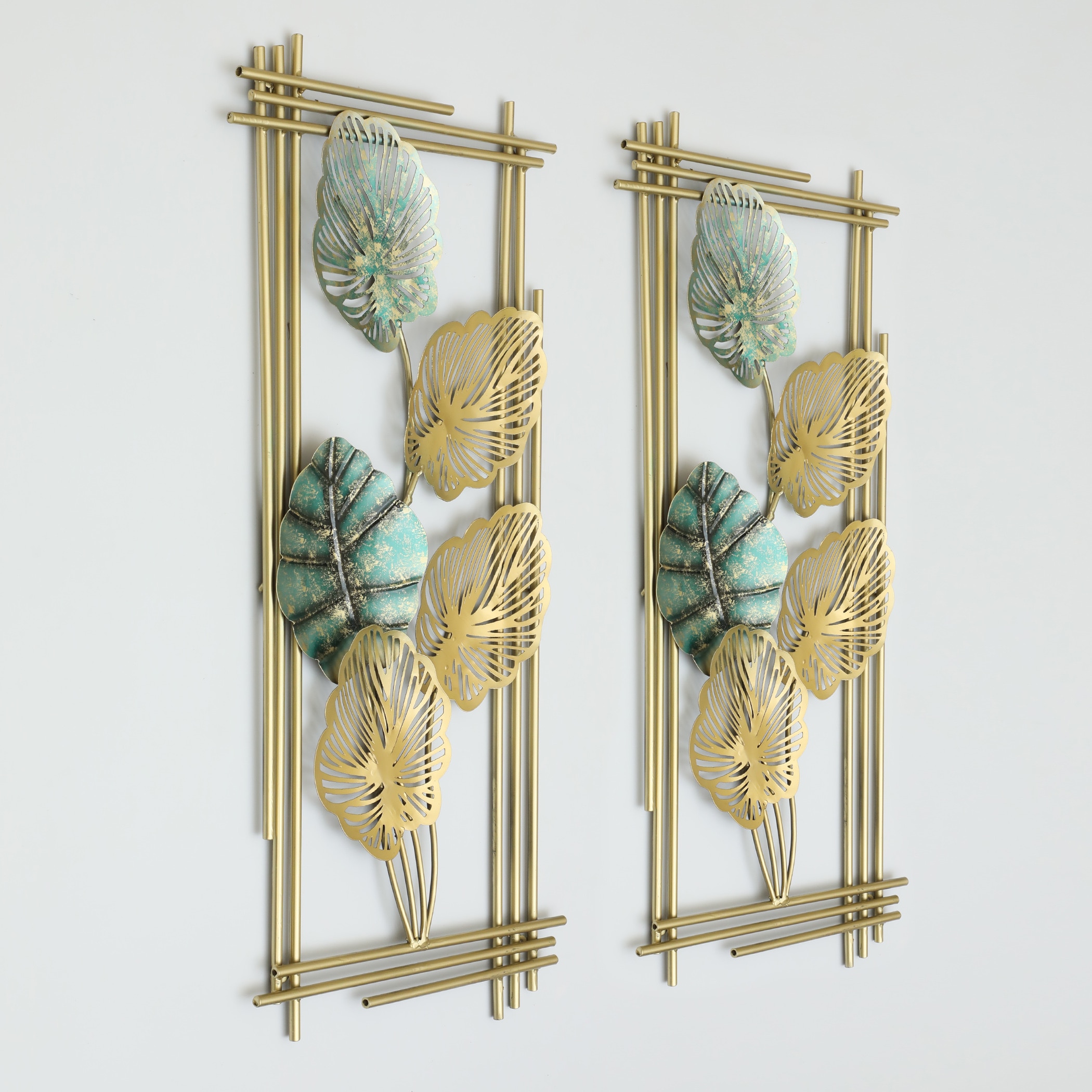 W-Teo Abstract Metal Wall Decor in Multicolor Set of 2 W-Teo Abstract Metal Wall Decor in Multicolor Set of 2