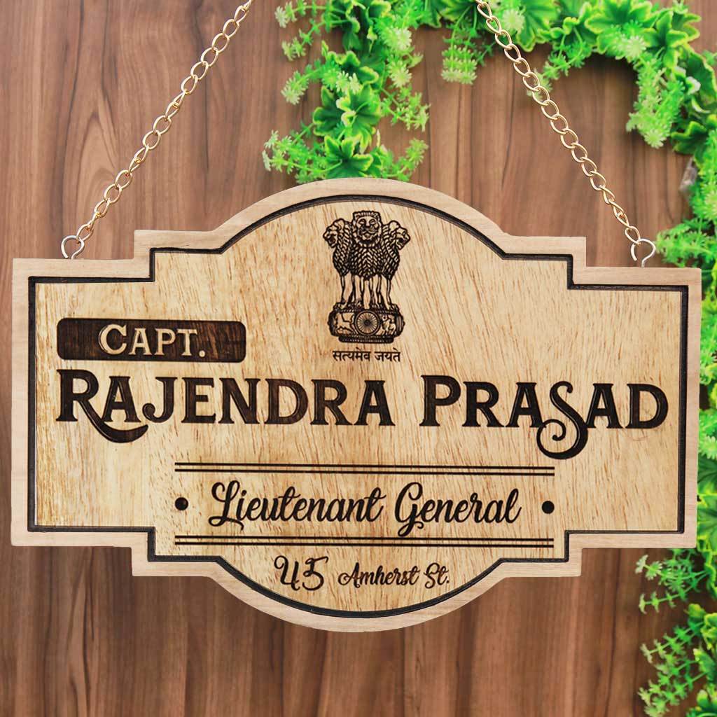 CUSTOM NAME PLATES FOR ARMY OFFICERS – HANGING WOODEN SIGN