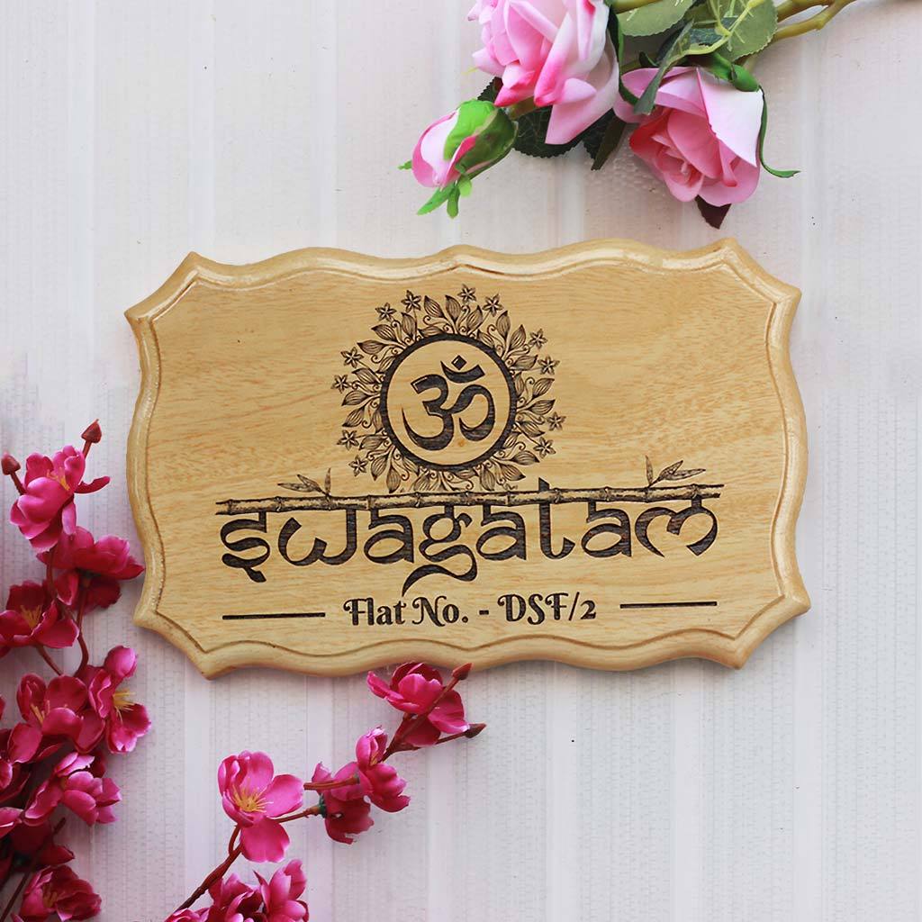 SWAGATAM WOODEN WELCOME SIGN