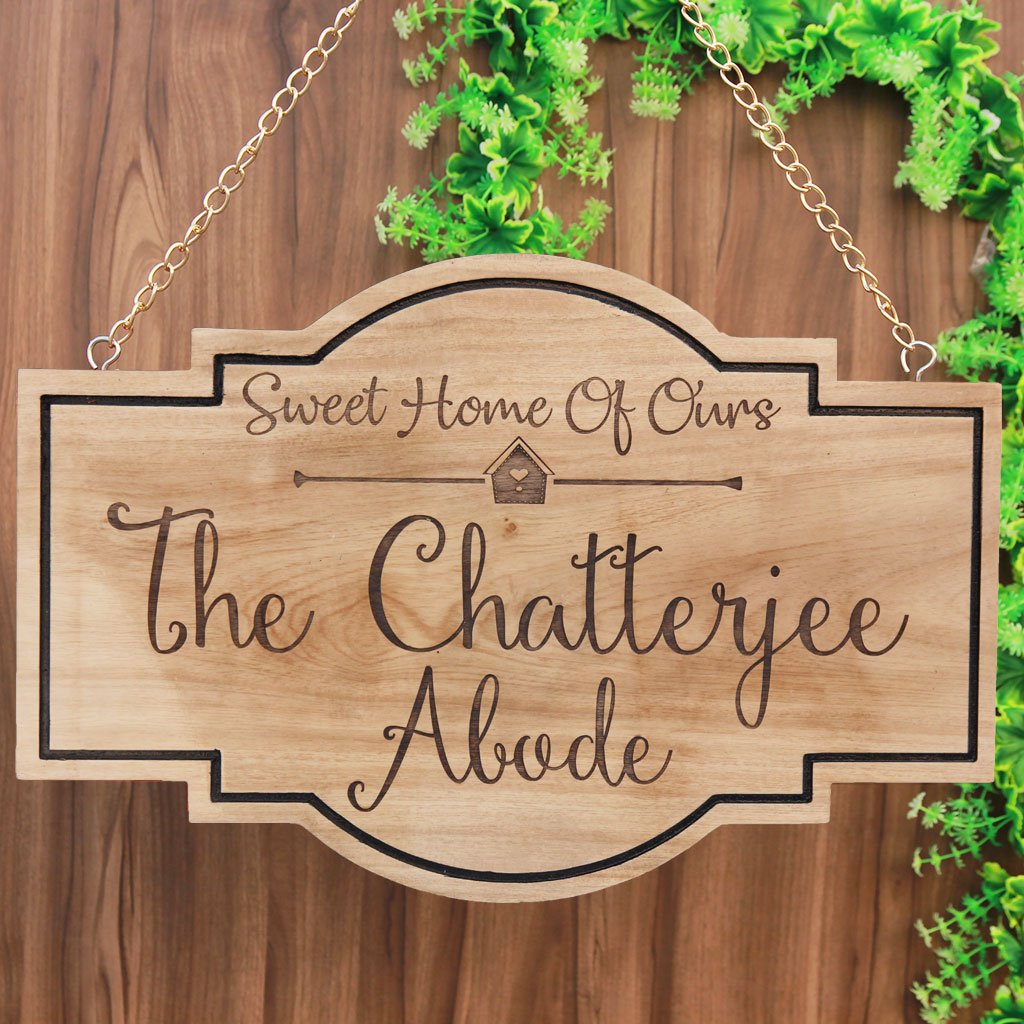 PERSONALIZED SWEET HOME OF OURS SIGN – HANGING WOODEN SIGN