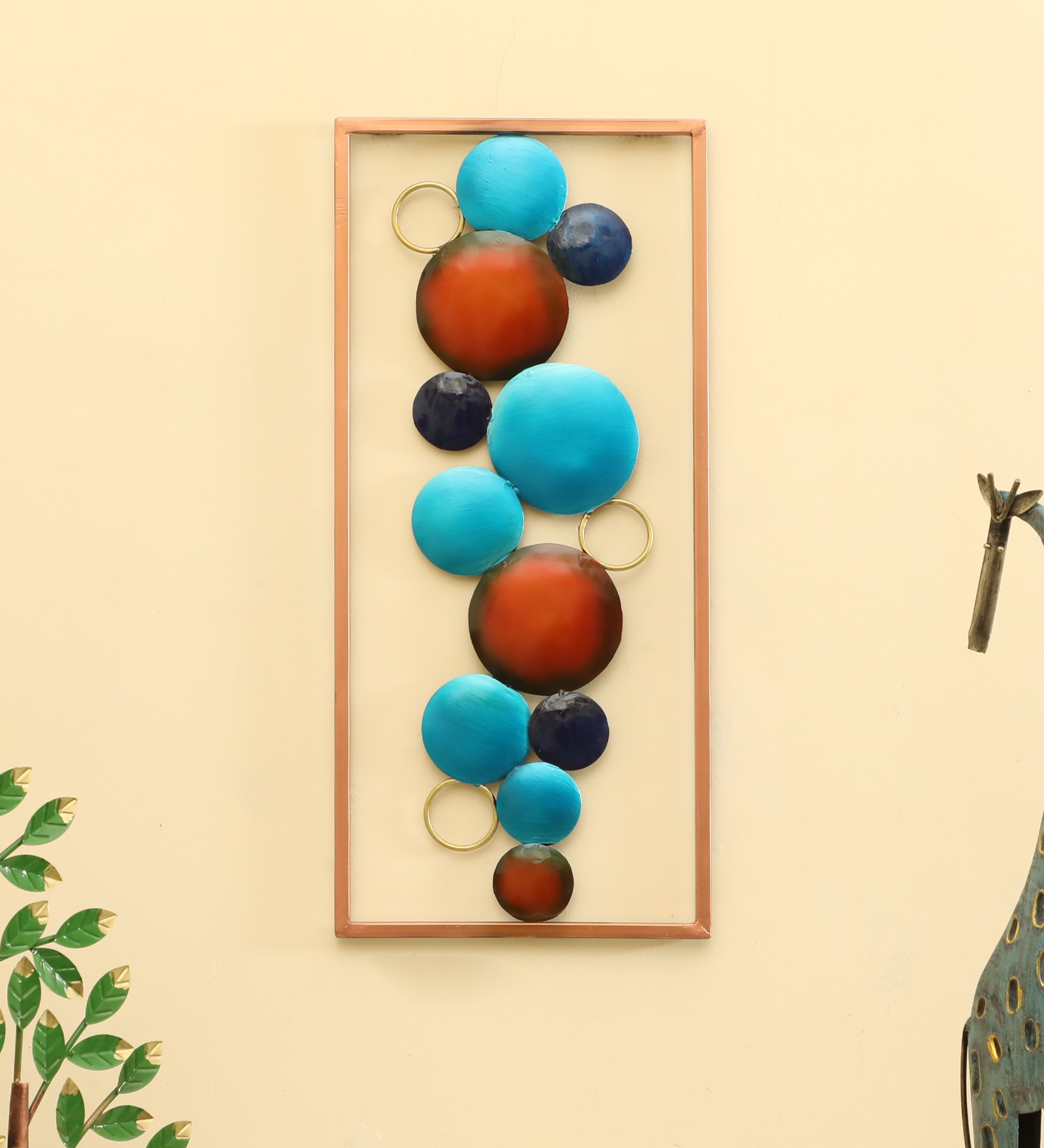 Bubbles Abstract Metal Wall Decor in Multicolor Set of 1 Bubbles Abstract Metal Wall Decor in Multicolor Set of 1