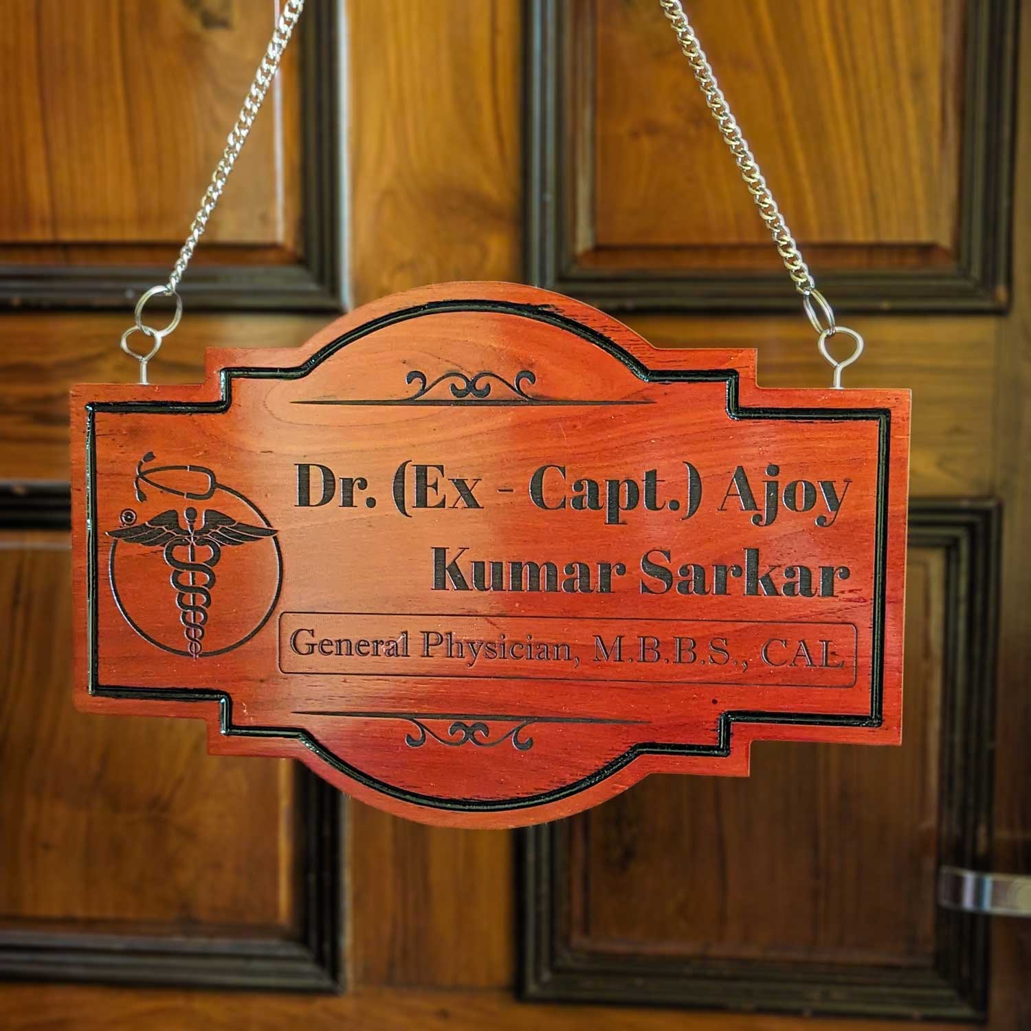 DOCTOR’S OFFICE NAME PLATE – HANGING WOODEN SIGN