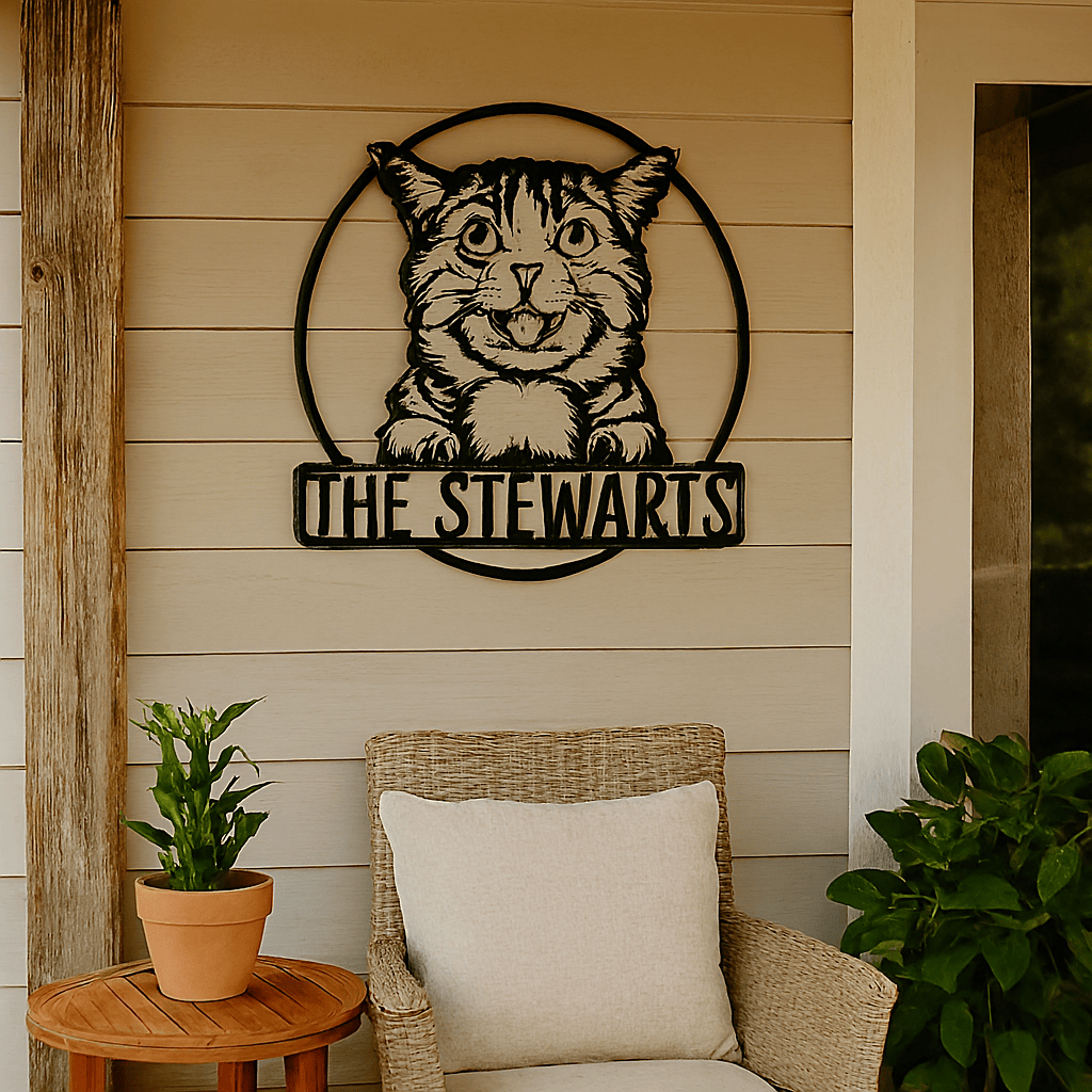 Cat Lover’s Personalized Metal Sign – Custom Text & Pet Design (C67)