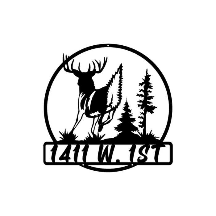 Personalized Deer Sign – Custom Metal Art for Nature Lovers (C71)