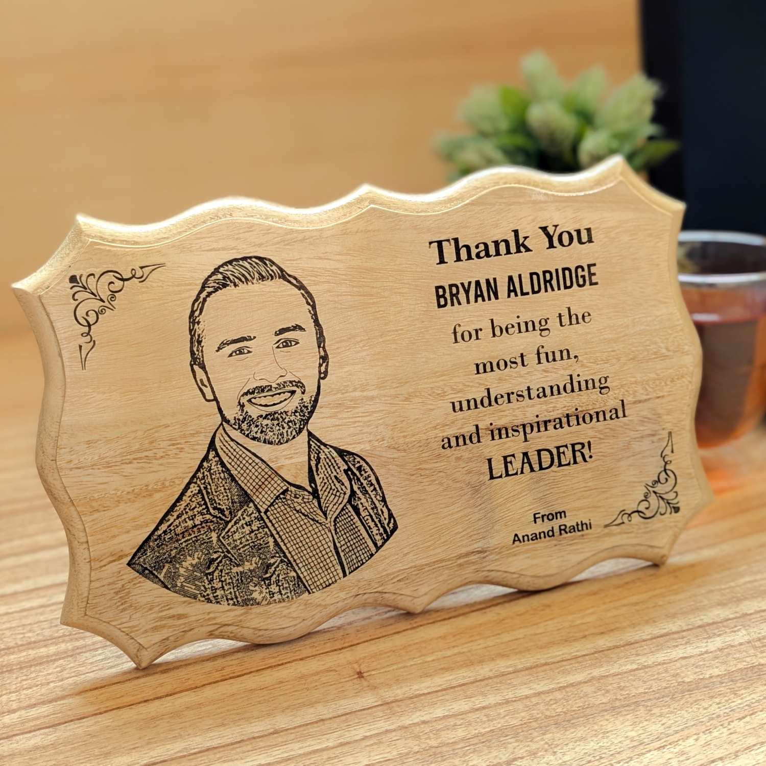 THANK YOU GIFT FOR COLLEAGUES & TEAM | ENGRAVED WOODEN CORPORATE GIFT